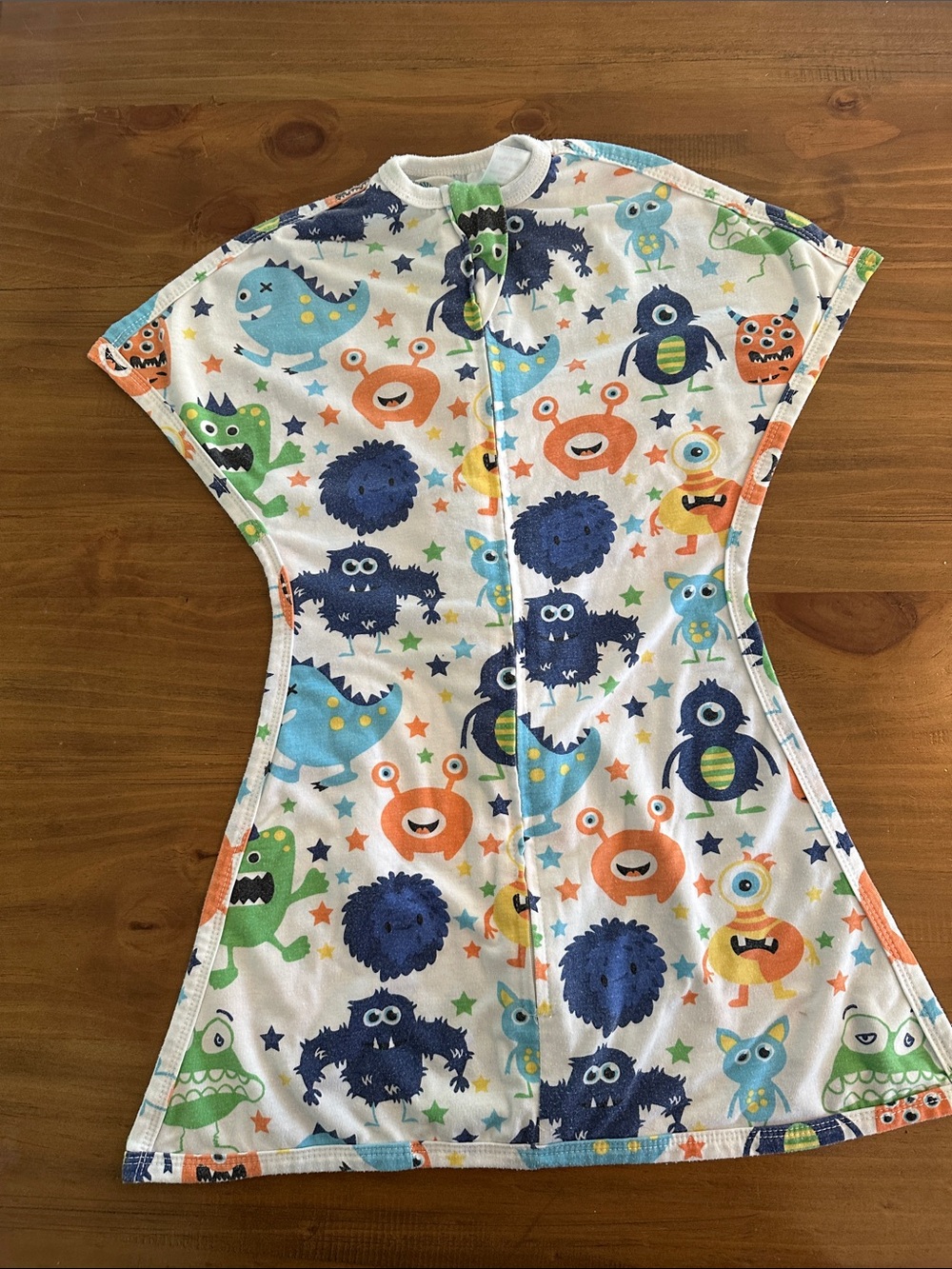 Baby Monster Print Swaddle Sack - Sleeping Baby